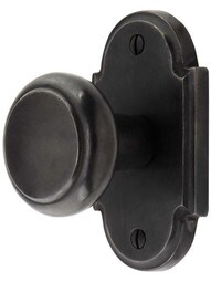 Solid Bronze Arched-Rosette Door Set with Newport Knobs.